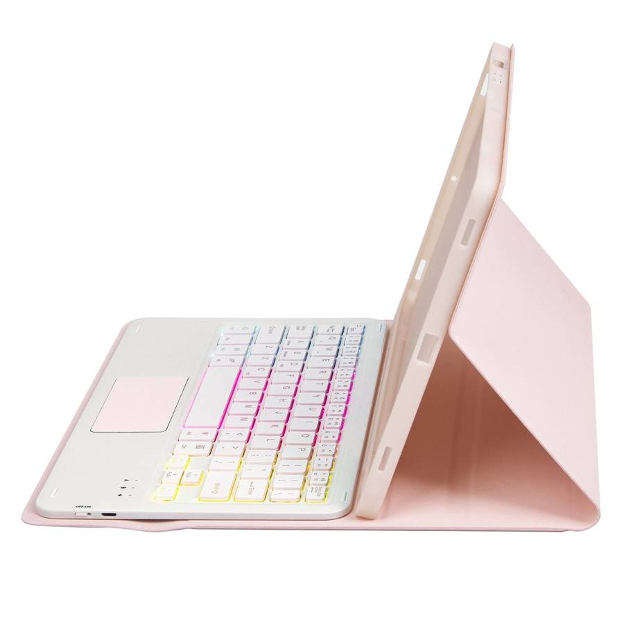 For Samsung Galaxy Tab S8 / S7 A700B-AS Candy Color Backlight Bluetooth Keyboard Leather Tablet C...