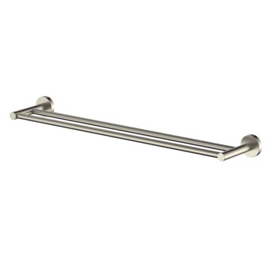 Cobra Seine Double Towel Rail 650mm - Brushed Nickel