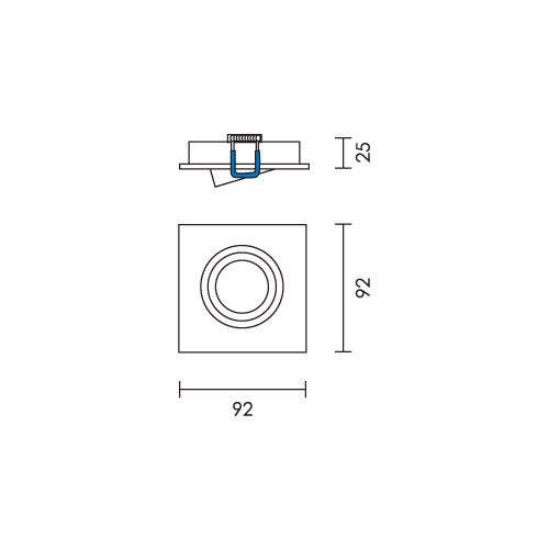 Spazio 2214 Tilt Downlight 92x92mm