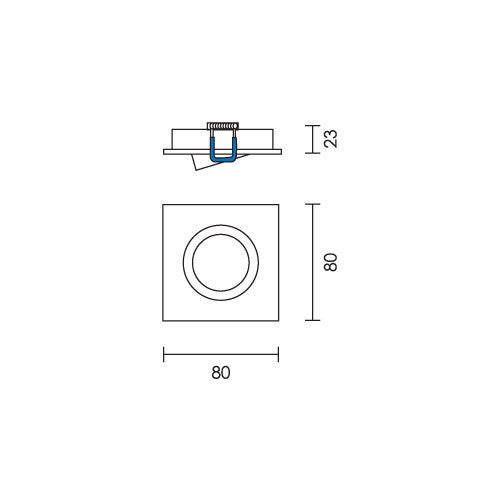 Spazio 2222 Tilt Downlight 80x80mm