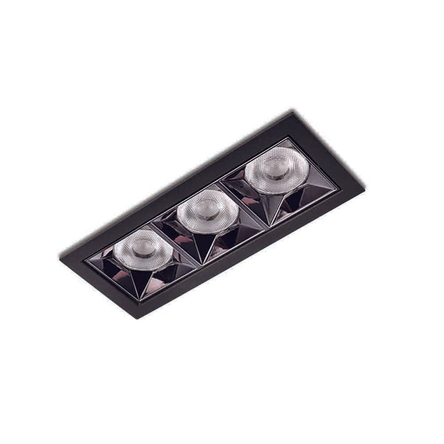 Spazio Kler 3 LED Downlights 12W 1320lm 130x55mm - Black