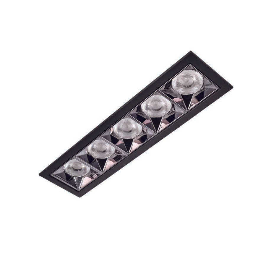 Spazio Kler 5 LED Downlights 20W 2200lm 205x55mm - Black