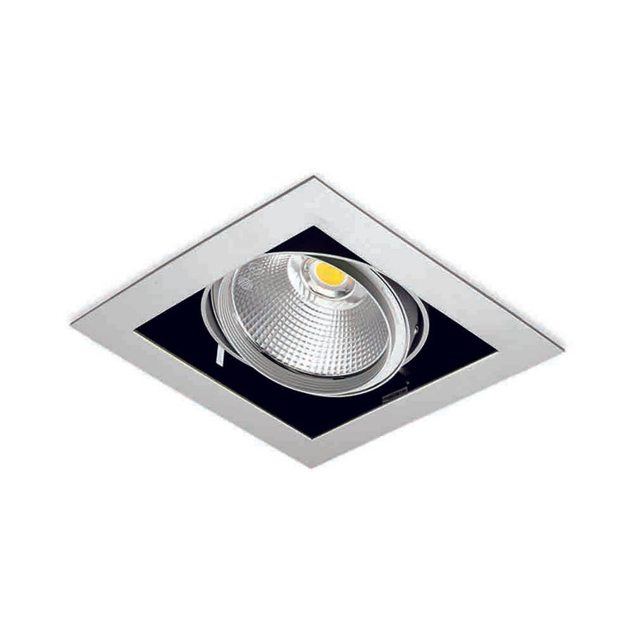 Spazio Kardan LED Recessed Downlight 35W 195x195mm - Silver