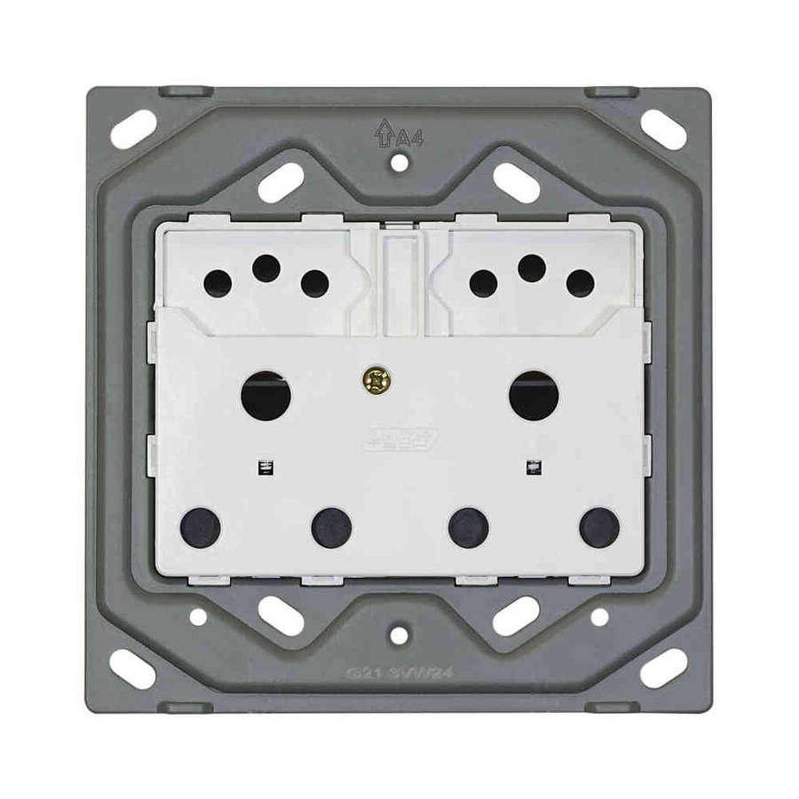 VETi 3 Double RSA & Slimline Combo Unswitched Socket Yoke 4 x 4