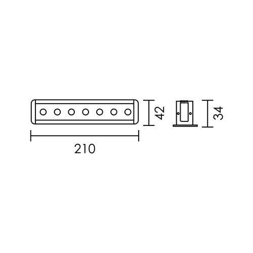 Spazio Air 7 Recessed Downlight 210x42mm - White