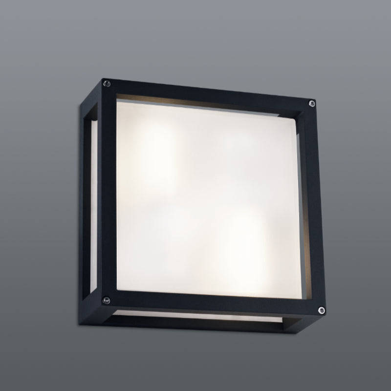 Spazio Cube Square Aluminium 30W Wall Light