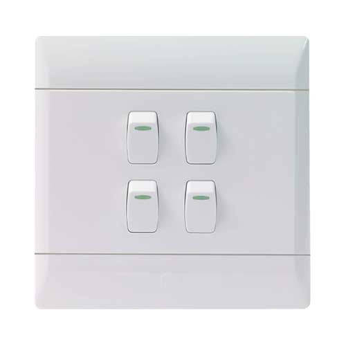 CBi PVC 4 Lever Light Switch 4 x 4