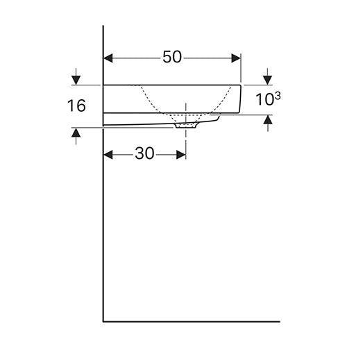 Geberit Citterio Wall-Hung Basin with Right Shelf Surface 750mm