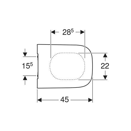 Geberit Smyle Square Slim Design Toilet Seat - White