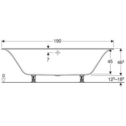 Geberit Soana Rectangular Built-in Bathtub 900mm