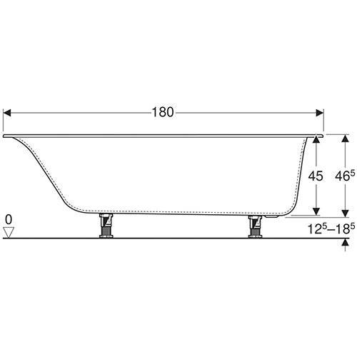 Geberit Soana Rectangular Built-in Bathtub 272L