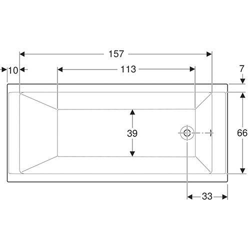 Geberit Supero Rectangular Built-in Bathtub 229L
