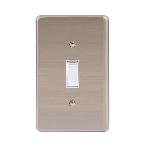Lesco Stainless Steel 1 Lever 1-Way Light Switch 4 x 2 - White