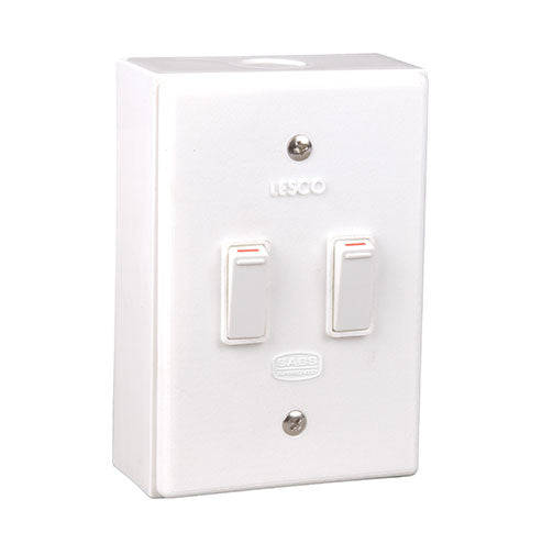 Lesco LSS 2 Lever 1-Way Surface Mount Switch 4 x 2 - Shrink Wrapped