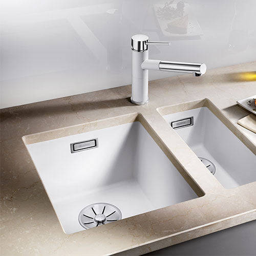 BLANCO SubLine 320-U Silgranit Single Bowl Undermount Sink - White