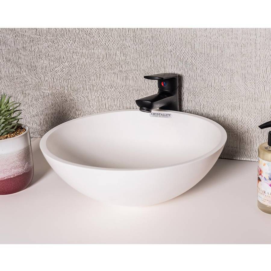 Crystallite Stone Round Basin Large