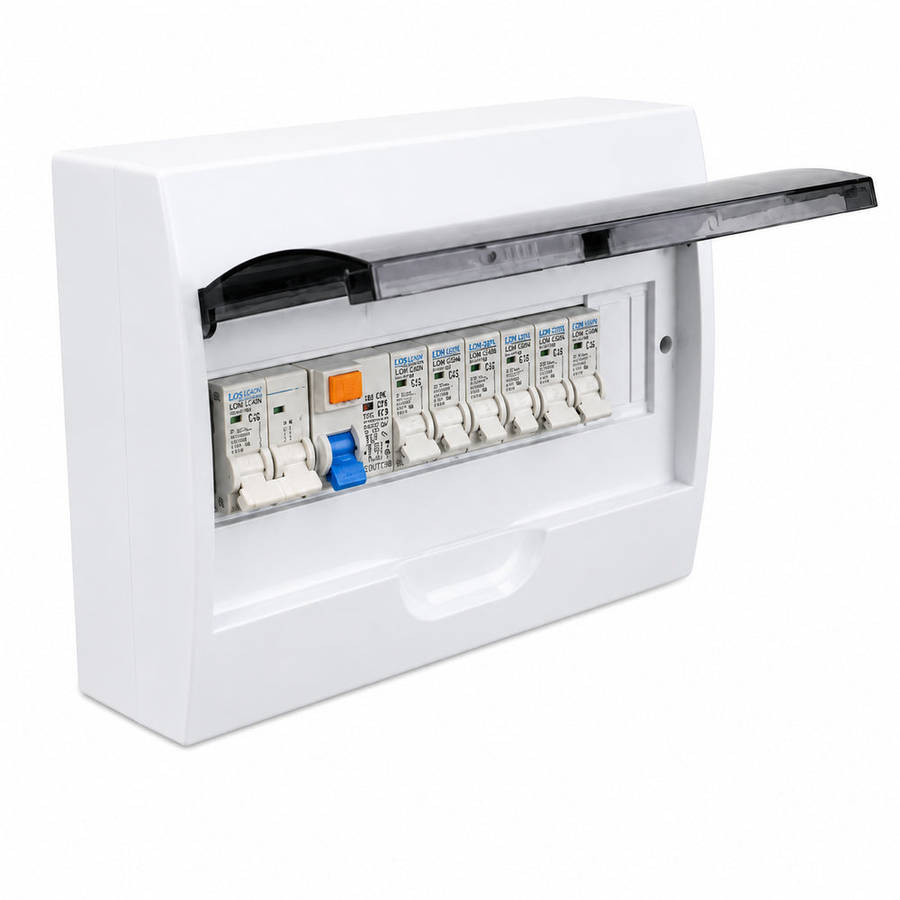 Tradeprice 12-Way DIN Surface Mount PVC Distribution Board + MCB Kit