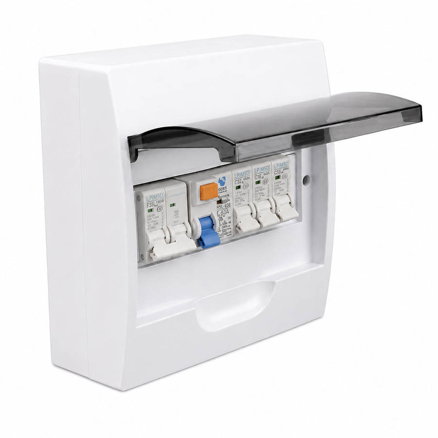 Tradeprice 12-Way DIN Surface Mount PVC Distribution Board + MCB Kit