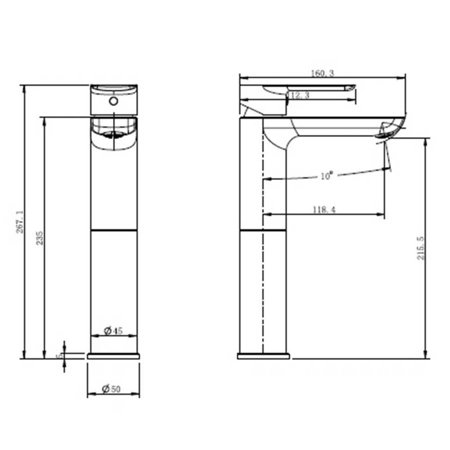 Cobra Seine Raised Basin Mixer - Chrome