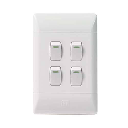 CBi PVC 4 Lever Light Switch 4 x 2