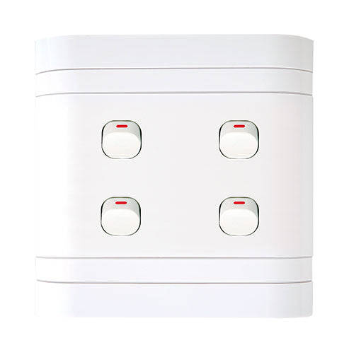 Lesco Cover Strip 4 Lever 1-Way Light Switch 4 x 4