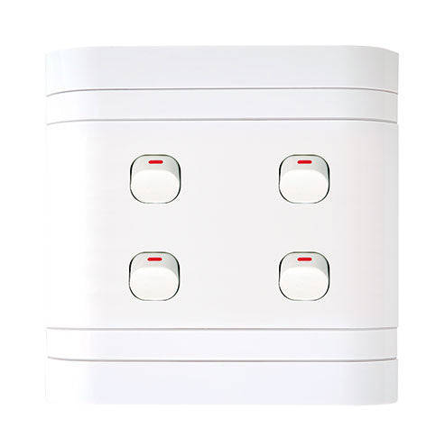 Lesco Cover Strip 4 Lever with 2-Way Light Switch 4 x 4