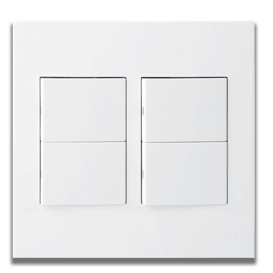 Onesto Matrix Medium 4 Lever 1-Way Light Switch 4 x 4