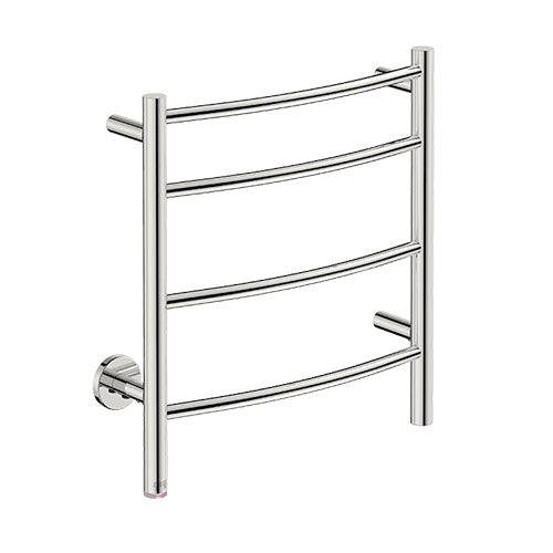 Bathroom Butler Natural 4 Bar Curved PTS Heated Towel Rail 500mm