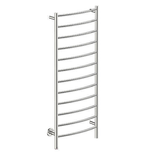 Bathroom Butler Natural 12 Bar Curved PTS Heated Towel Rail 500mm