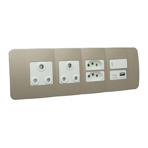 VETi 1 Omni Cluster 6 Module USB Combo Cluster Socket - White Modules