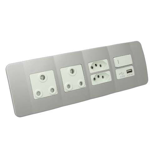 VETi 1 Omni Cluster 6 Module USB Combo Cluster Socket - White Modules