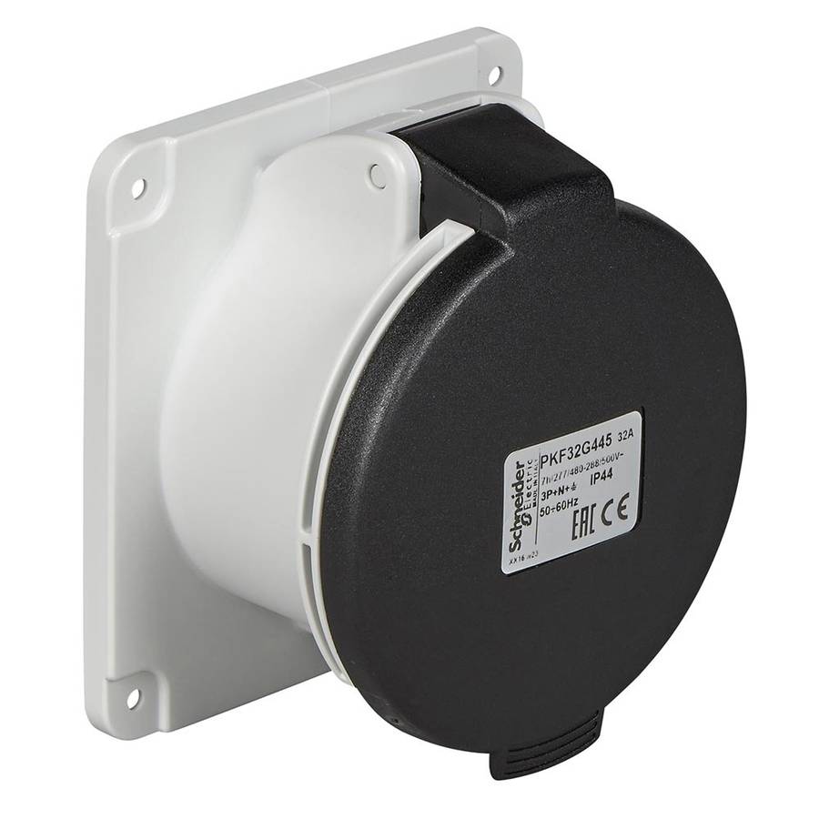 Schneider Electric Pratika 5 Pin Industrial Panel Mounted Straight Socket Splashproof