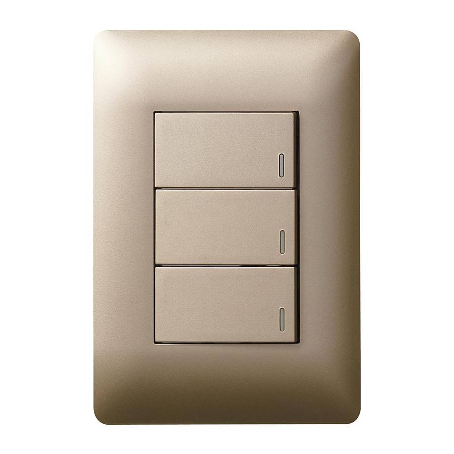 Legrand Ysalis 3 Lever Switch with Dimmer 4 x 2