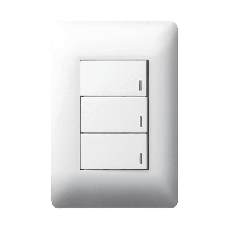 Legrand Ysalis 3 Lever Switch with Dimmer 4 x 2