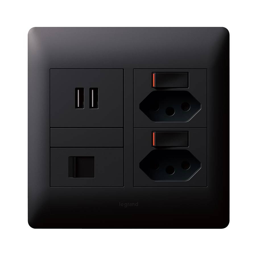 Legrand Ysalis Network Slimline USB Type-A Combo Socket 4 x 4