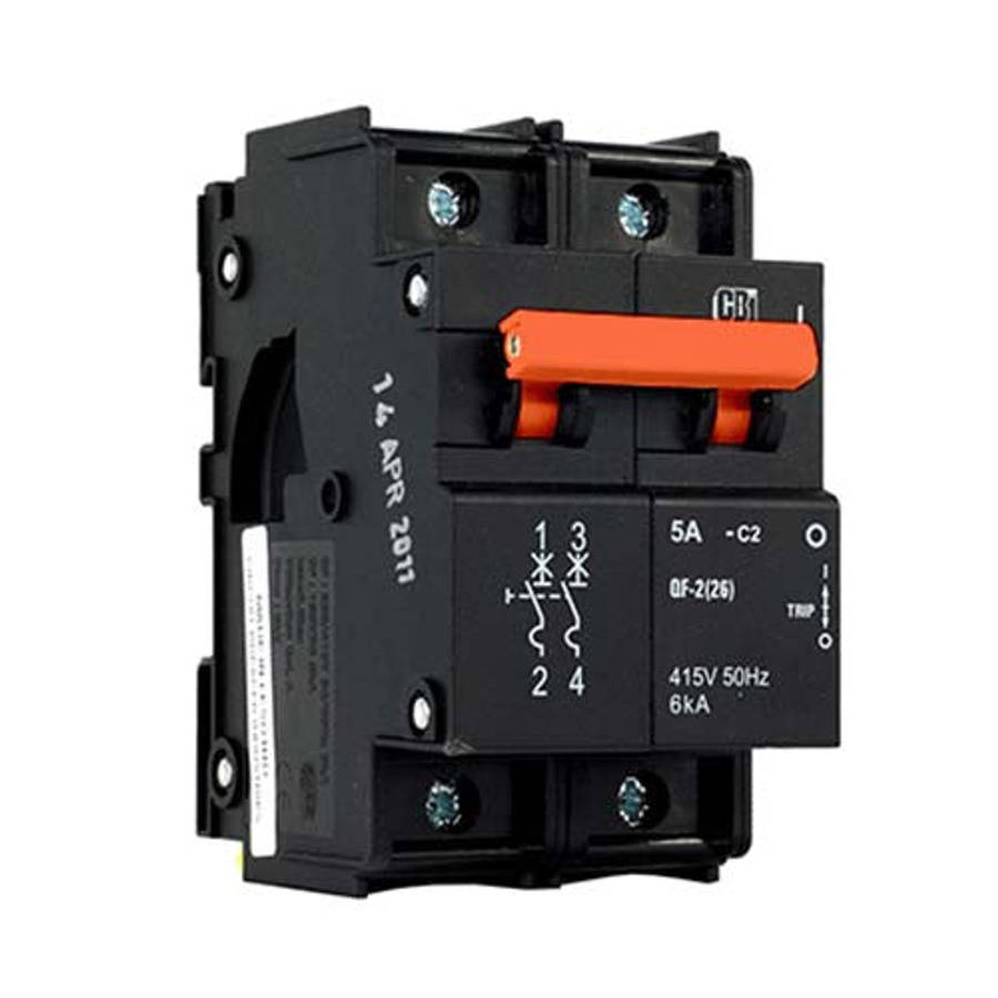 CBi QF-2(26) Dual Mount High Rating Circuit Breaker C1 2P 6kA