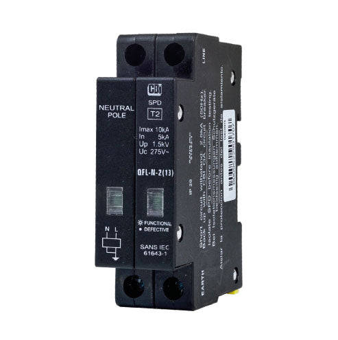 CBi QFLN-2(13) Mini Rail Surge Protector with Indication 1P+N 275V 10kA