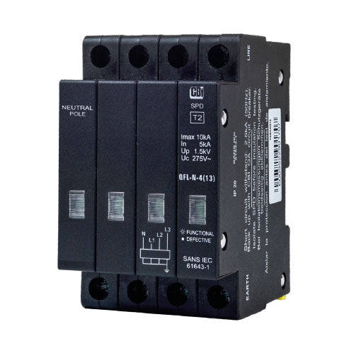 CBi QFLN-4(13) Mini Rail Surge Protector with Indication 3P+N 275V 10kA