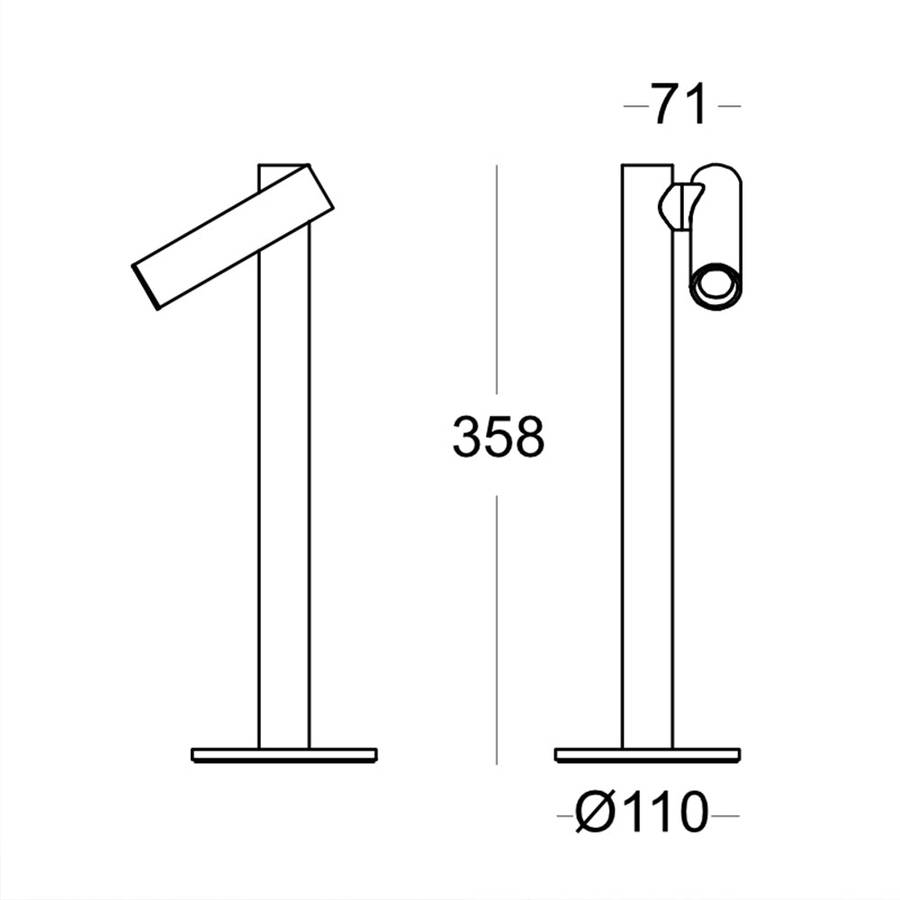 Spazio Zoom Rechargeable LED Table Lamp 2.2W 140lm 3000K