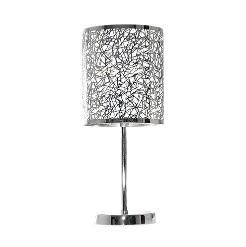 Bright Star Silver Patterned Table Lamp 470mm