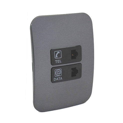 VETi 1 Telephone & Network Combo Socket 4 x 2 - Black Module