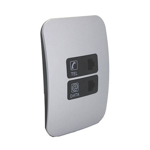 VETi 1 Telephone & Network Combo Socket 4 x 2 - Black Module