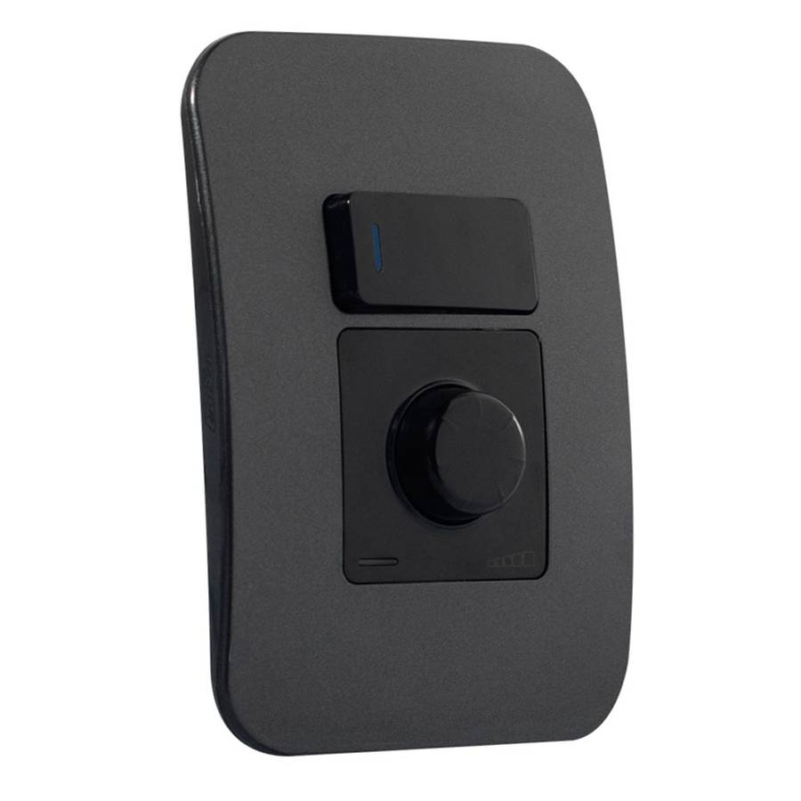 VETi 1 Rotary Dimmer with Locator Switch 400W 4 x 2 - Black Modules