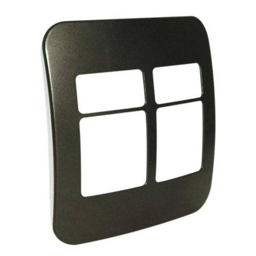 VETi 1 2 Horizontal & 2 Wide Module Cover Plate 4 x 4 - Black Trim
