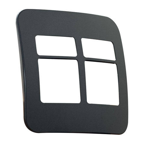 VETi 1 2 Horizontal & 2 Wide Module Cover Plate 4 x 4 - Black Trim