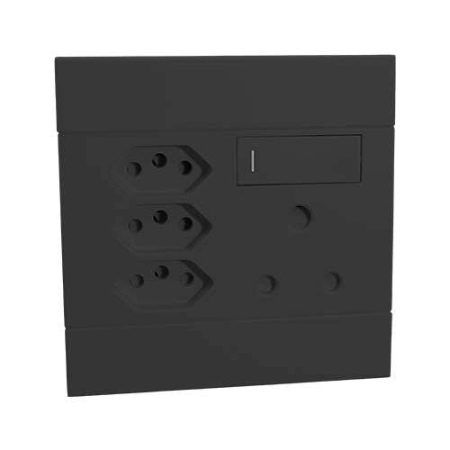 VETi 2 RSA Slimline Combo Socket 4 x 4 - Charcoal
