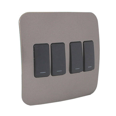 VETi 1 4 Lever 1-Way Light Switch 4 x 4 - Black Modules