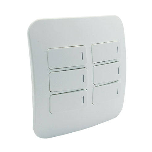 VETi 1 6 Lever 1-Way Light Switch 4 x 4 - White Modules