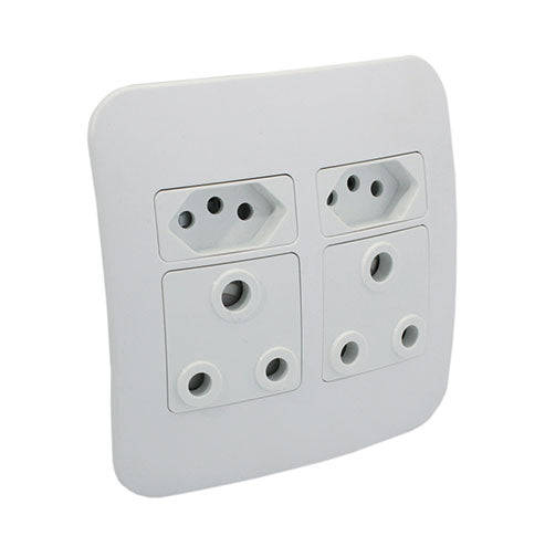 VETi 1 Double Combo Socket 4 x 4 - White Modules