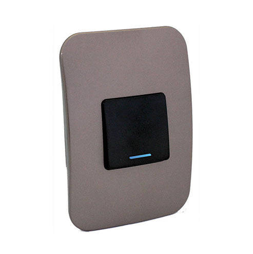 VETi 1 1 Lever 1-Way Wide Light Switch with Locator 4 x 2 - Black Module